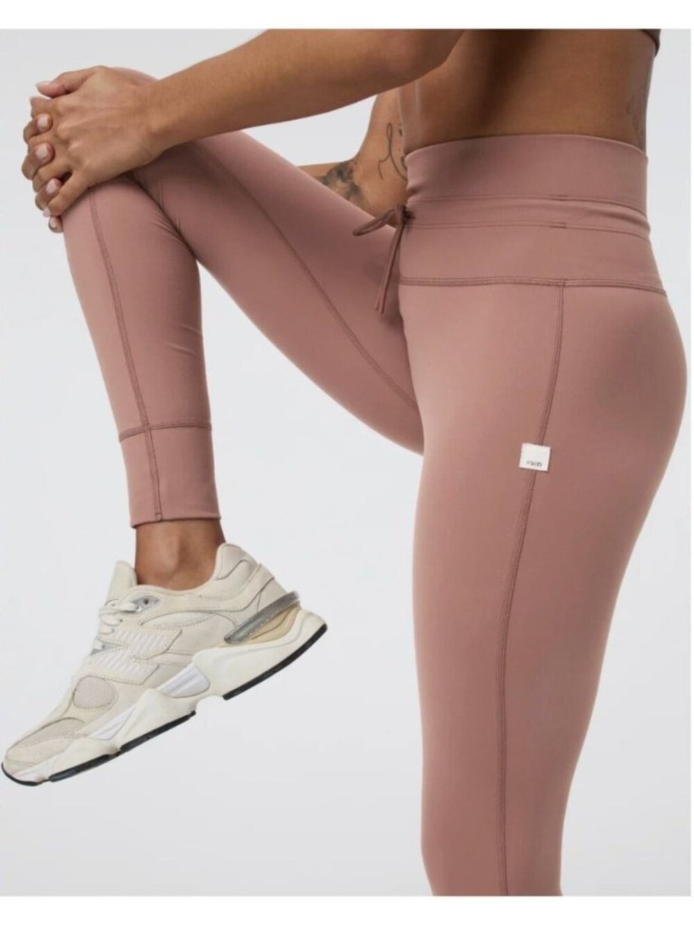 VUORI Daily Legging Womens S Sedona Brown Mauve Drawstring High-Waisted Leggings - Picture 11 of 15